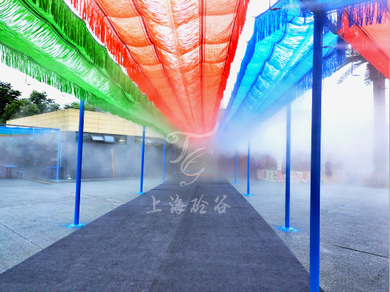 衢州儿童乐园喷雾降温设备施工现场